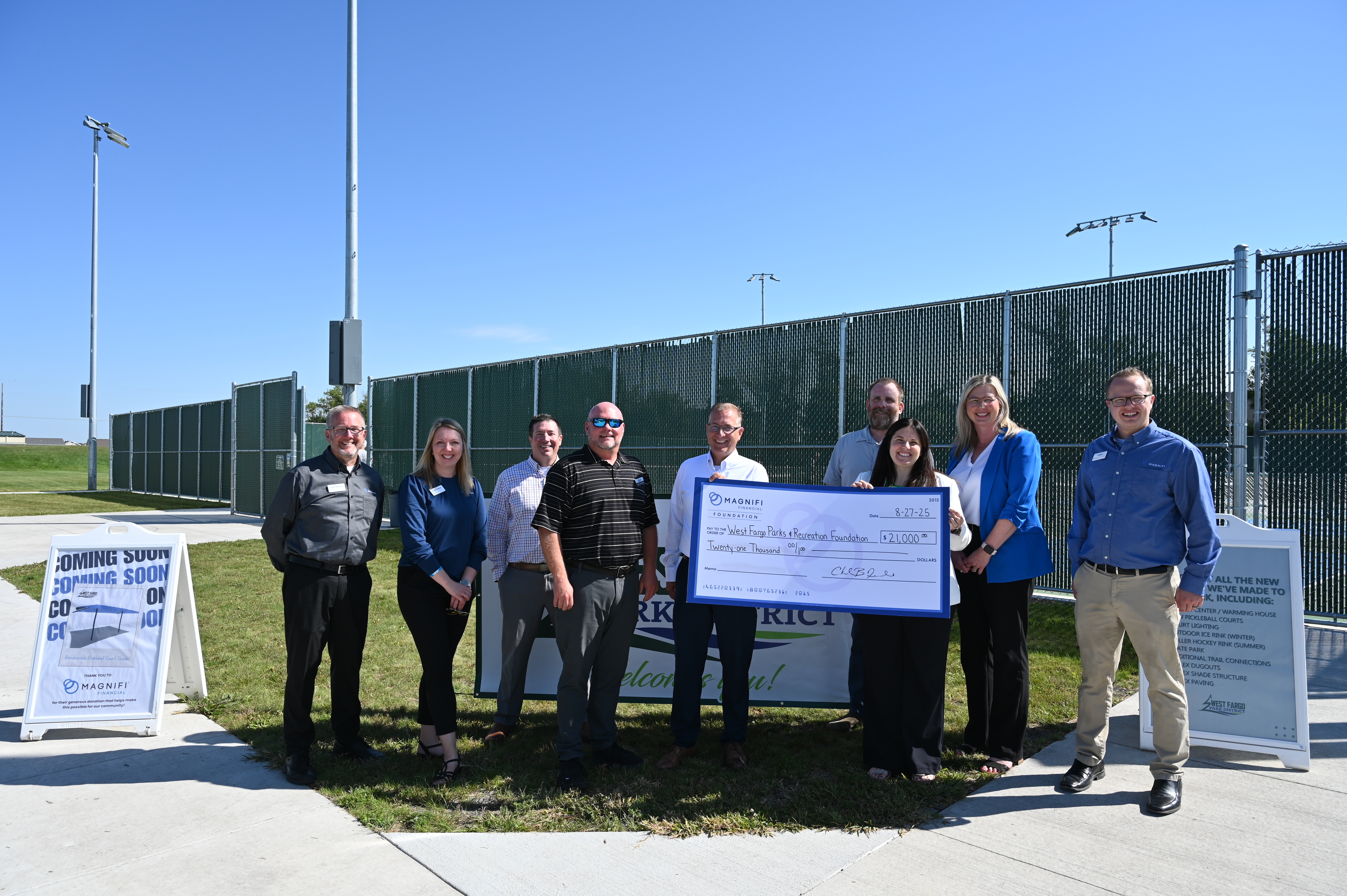 West Fargo Parks and Rec Donation